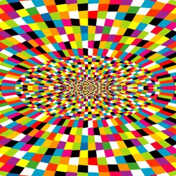 Multicolor kaleidoscope background with optical effect Stock Illustration