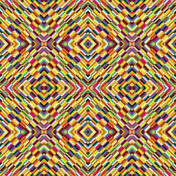 Multicolor kaleidoscope seamless background with optical effect Stock Illustration