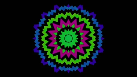 Multicolor kaleidoscopic mandala designs Stock Footage 174734467