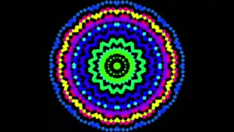 Multicolor kaleidoscopic mandala designs Stock Footage 174734494