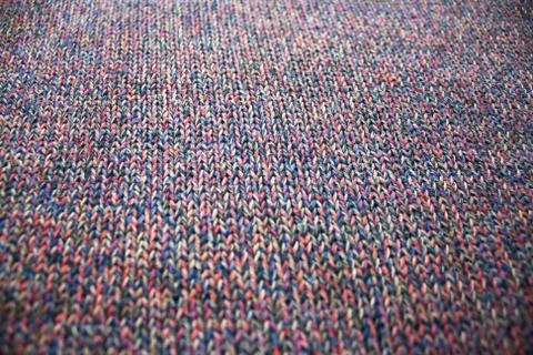 Multicolor knitted textile Stock Photos