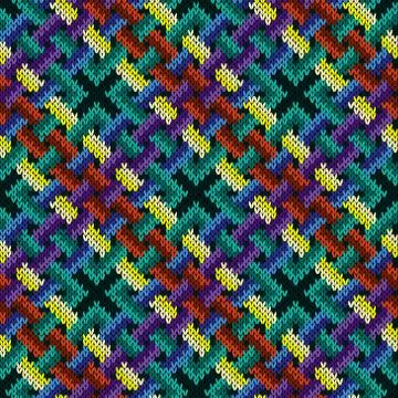 Multicolor knitting seamless pattern Illustrazione stock
