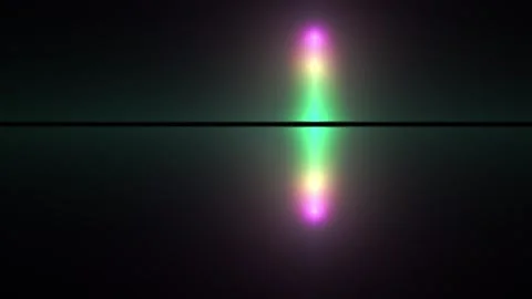 Multicolor light beam on dark background with reflection. Stock Footage 337515543