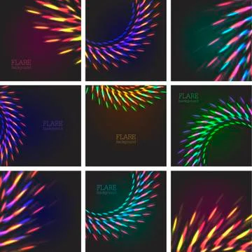Multicolor light effects set Stock Illustration