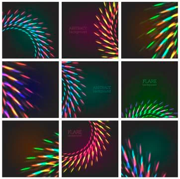 Multicolor light effects set Stock Illustration