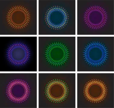 Multicolor light effects set Stock Illustration