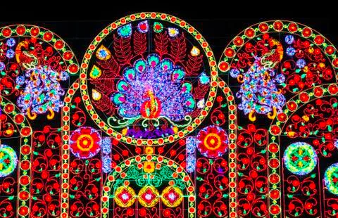 Multicolor lights decoration Stock Photos