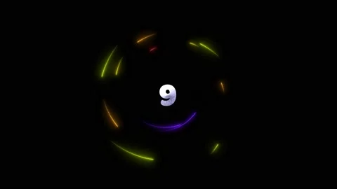 Multicolor line circle glow rolling and countdown outer Video stock 136766407