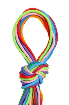 Multicolor linen rope Stock Photos