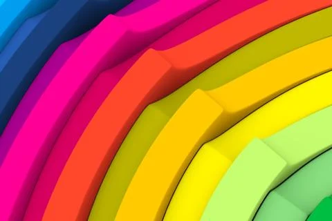 Multicolor lines abstract background 3D render illustration Stock Illustration