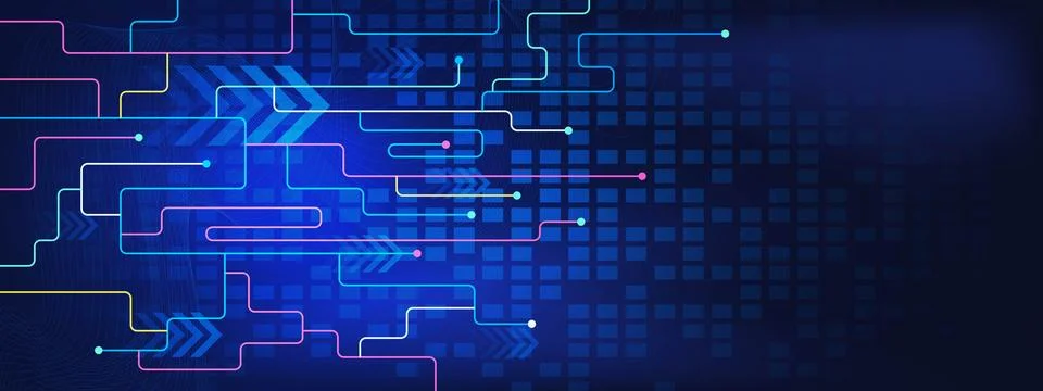 Multicolor lines and dots for network connection, social networking Illustrazione stock