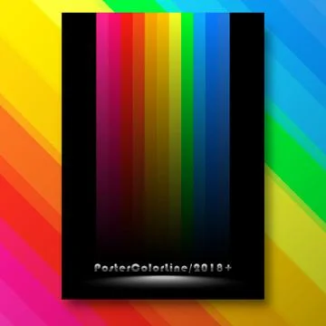 Multicolor lines poster template Stock Illustration