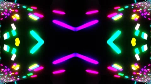 Multicolor Lines Sci-Fi Neon Glow Cyber Kaleidoscope Background VJ Loop Stock Footage 327969715