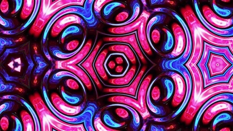 Multicolor liquid glass in kaleidoscopic structure with waves. 3D stylish Stock Footage 148508002
