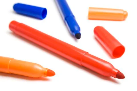 Multicolor markers isolated Stock Photos
