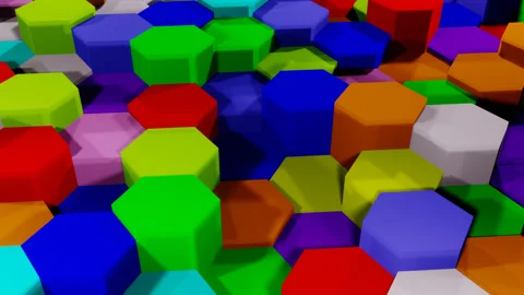 Multicolor Matte Hexagonal Movement Background Loop Animation in 4K Stock Footage 242913910