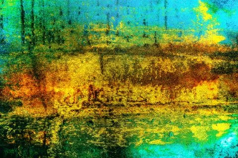 Multicolor Metal Surface Texture. Cracked Abstract Art Background. Decorative Stock Illustration
