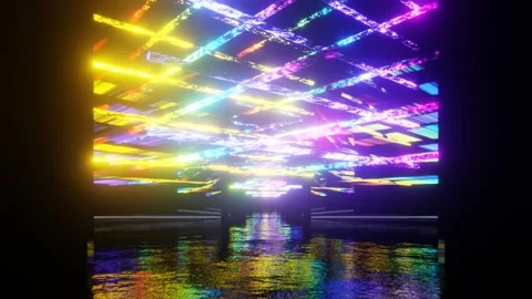 Multicolor Mirror Moving Lighting Effect Background VJ Loop in 4K Stock Footage 248162060