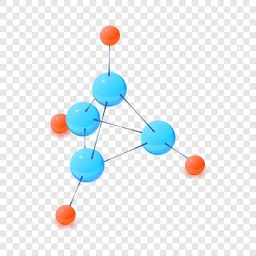 Multicolor molecule icon, isometric 3d style Stock Illustration