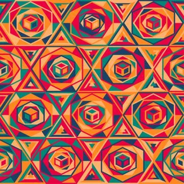 Multicolor mosaic seamless pattern Stock Illustration