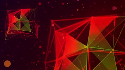 Multicolor moving cuboidal plexus element background Stock Footage 208850345