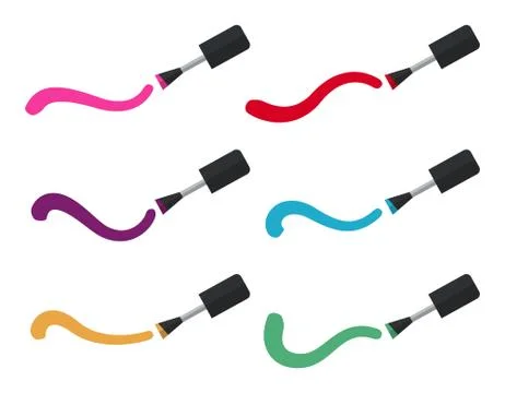 Multicolor nail brushes and dabs of polish Stock Illustration