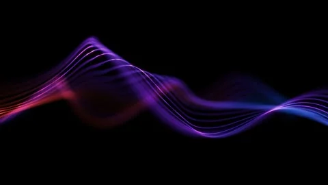 Multicolor neon blur wave. Orange purple and blue gradient strands shift th.. Stock Footage 339577458