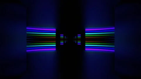 Multicolor Neon Circle Equalized Corridor Background VJ Loop in 4K Stock Footage 310957618