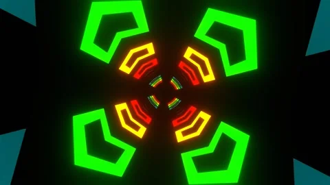 Multicolor Neon Direction Arrows Background VJ Loop in 4K Stock Footage 304036536