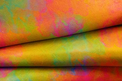 Multicolor Neon Folded Leather Material with Tie-Dye Effect Stock Illustration