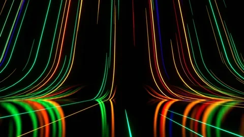 Multicolor Neon Lines Abstract Background VJ Loop l 4K Stock Footage 295144867