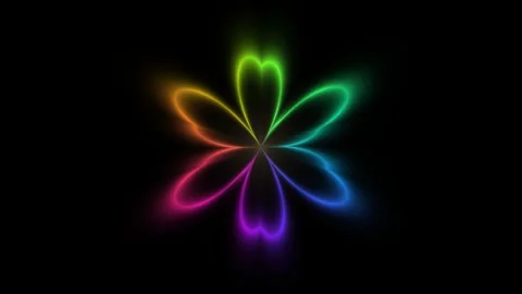 Multicolor Neon Petal Light Spiral Seamless Loop Stock Footage 340646509