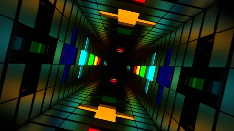 Multicolor Neon Plus Tunnel Background VJ Loop in 4K Stock Footage 279748838