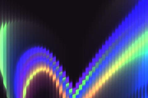 Multicolor Neon Ribbed Gradient Fractal Ripple Background Illustrazione stock
