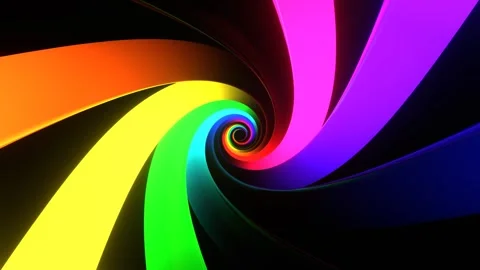 Multicolor Neon Spirals Background VJ Loop in 4K Stock Footage 301433540