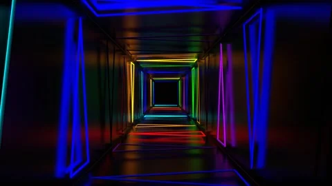 Multicolor Neon Strobe Triangles Tunnel Background VJ Loop in 4K Stock Footage 277866382