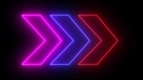 Multicolor neon swipe arrow pointing to right and moving on green screen ba.. Stock Footage 291944647