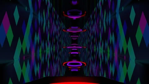 Multicolor Neon Tunnel with Drop in Down Background VJ Loop in 4K Stock Footage 277995006