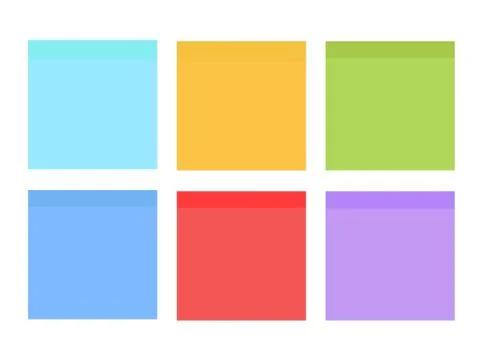 Multicolor notes post it. Colored sticky note set. Multicolor post it notes i Stock Illustration