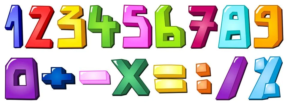 Multicolor numbers Stockillustratie