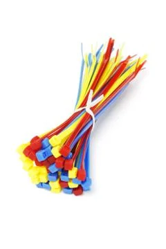 Multicolor nylon cable ties Stock Photos