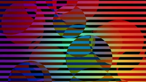 Multicolor optical illusion. Op Art video. Circles and stripes. Vj loops. 4K Stock Footage 164059394