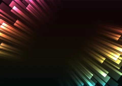 Multicolor overlap stripe rush in dark background Stock Illustration