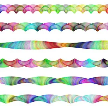 Multicolor page divider line design set Иллюстрация