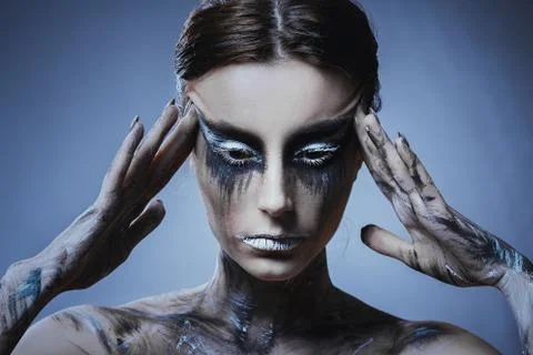 Multicolor paint makeup Фото