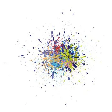Multicolor paint or ink splatter isolated on white background Stock-Illustration