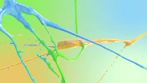 Multicolor Paint Splash on different backgrounds and Alpha Matte Stock Footage 127604852