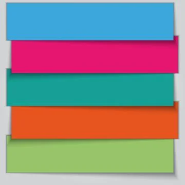 Multicolor paper banner list Stock Illustration