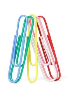 Multicolor paper clips Stock Photos
