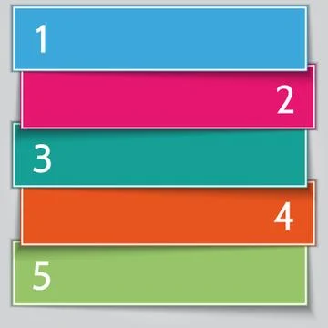 Multicolor paper enumerated banner list Stock Illustration